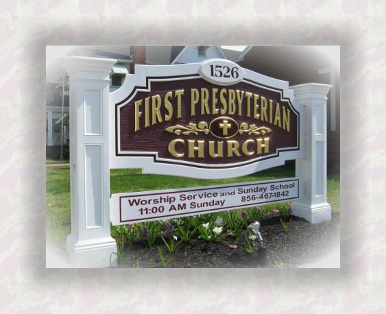 Carved and raised letter church signs in Swedesboro NJ